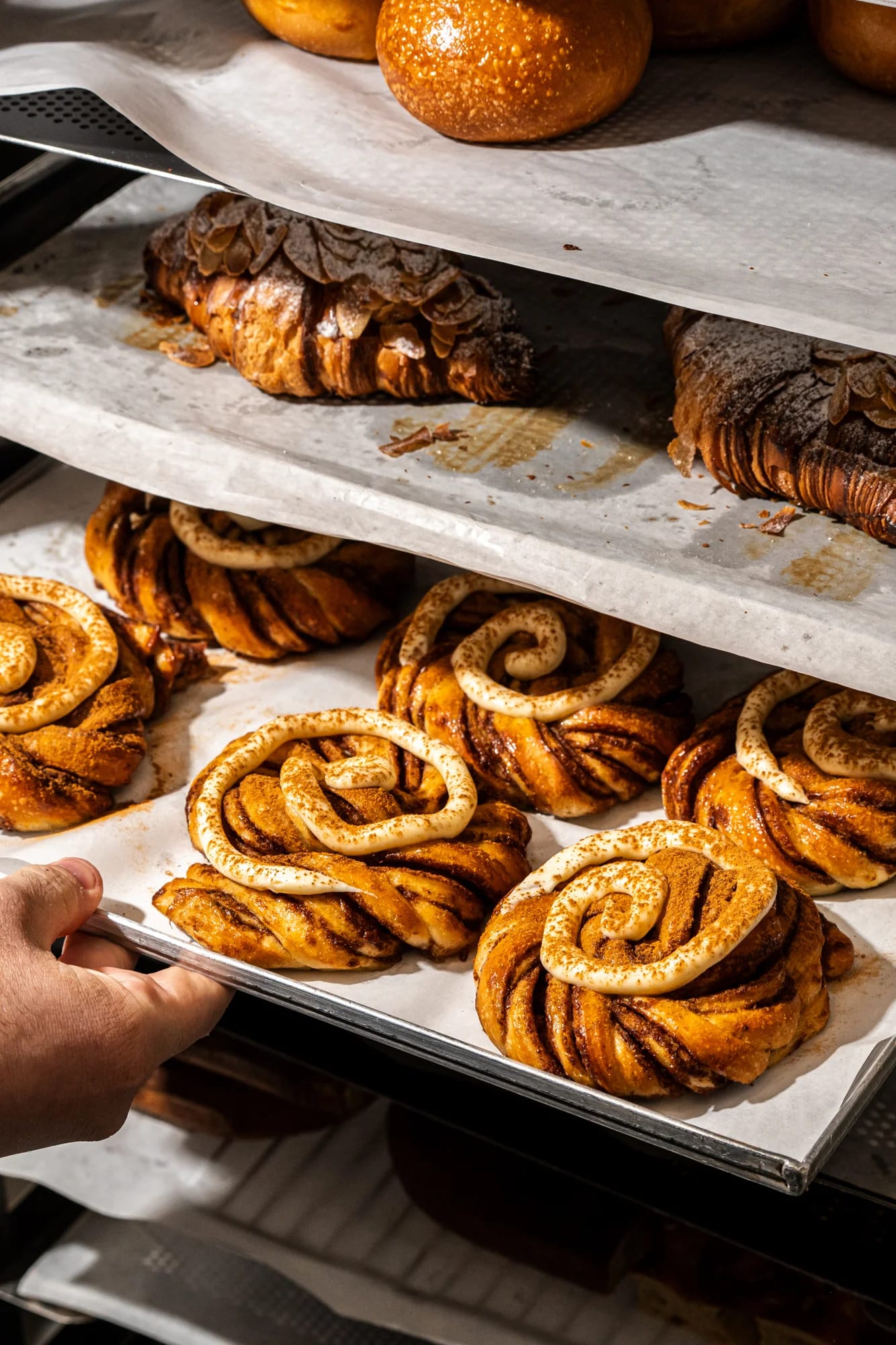 cinnamon rolls and croissants