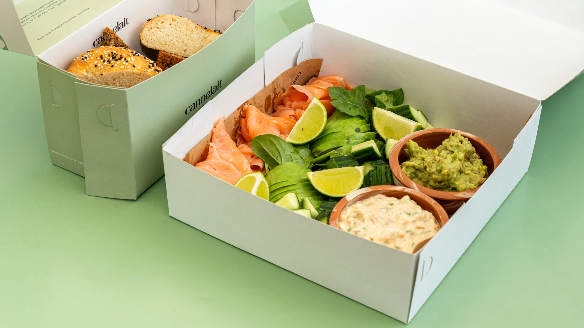 salmon and avocado box